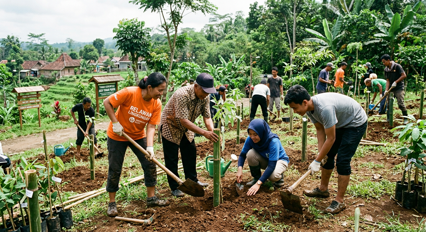 LIVESGP SAMOSIR Hijau - Program lingkungan seperti gotong royong dan penanaman pohon.